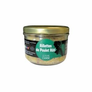 En choisissant notre rillette de poulet rôti, vous optez pour un produit artisanal de qualité. Donc, commandez dès aujourd'hui et découvrez le goût authentique de la Ferme de la Haute Landes.