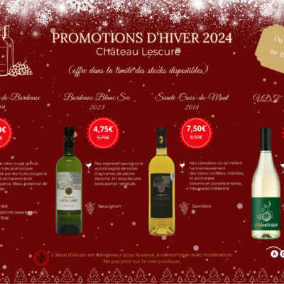 Promotions hiver - Château Lescure